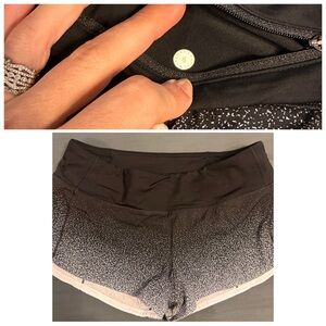 lululemon athletica Black and White Athletic Shorts Performance Fit